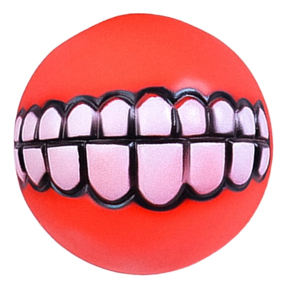 Teeth Grinding Dog Toy, Rubber Funny Ball, Grabbed Rubber, for Large Medium Dogs (Red)