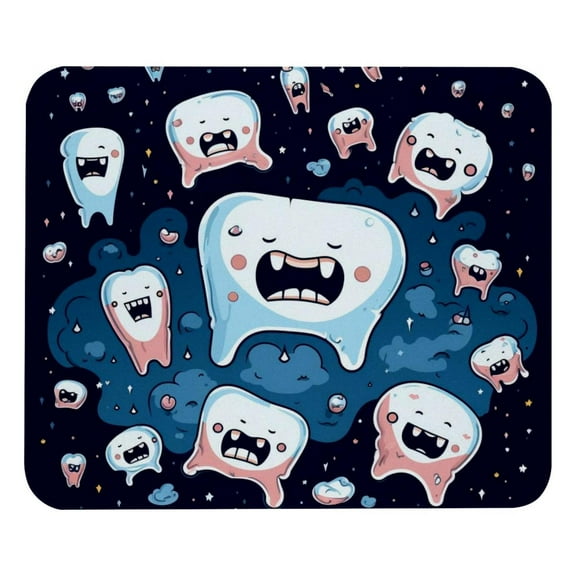Teeth Mouse Pad for Laptop Wireless Mouse Home Office Travel, Portable & Washable