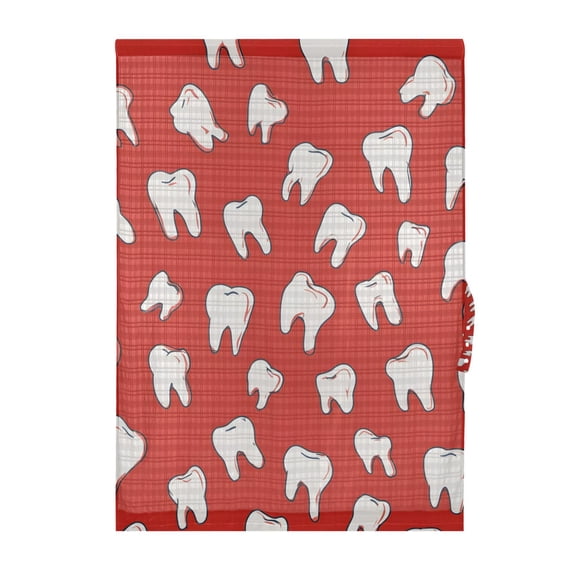 Teeth Pattern Door Curtain Sheer Privacy Light Filtering Window Panel 1 Panel 25x40 Inch