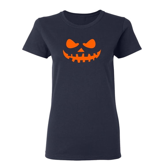 Teeth Pumpkin Emoticon Sarcastic Novelty Gift Idea Adult Humor Funny Women's Casual Tees