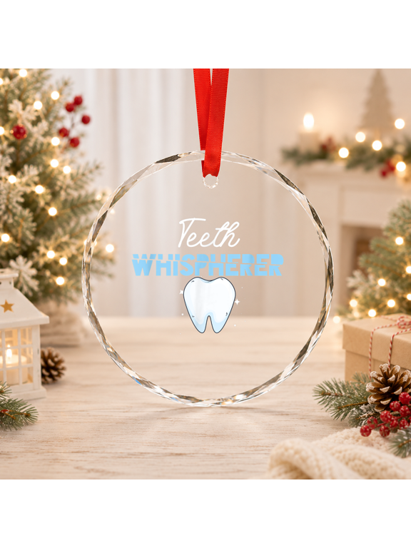 Teeth Whisperer Dental Tooth Dentist Technician Medical Glass Ornament