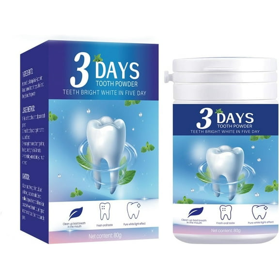 Teeth Whitener Mint Deep Cleaning 3 Days,Remineralizing Tooth Powder Pearl Powder - Tooth Cleaning Powder Whitening Teeth, Tooth Whitening Effective Remover Stains from Coffee (Blue)