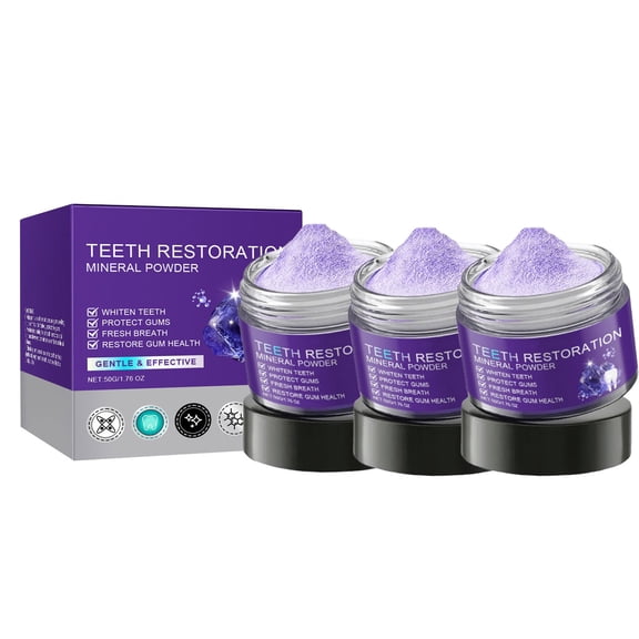 Teeth Whitening, 50g Tooth Repair Mineral Powder & Gum Care, Effective Tooth Powder for White Teeth and Fresh Breath, Gentle Removal of Discolouration, for Daily Cleaning