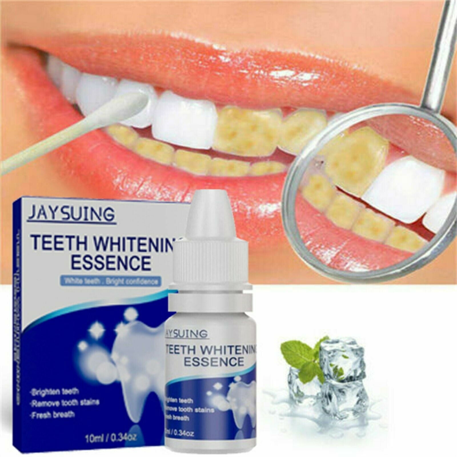 Teeth Whitening Essences Extra Strong White Hygiene Tooth Whitener with 10x cotton stick Stain Removal 10ml