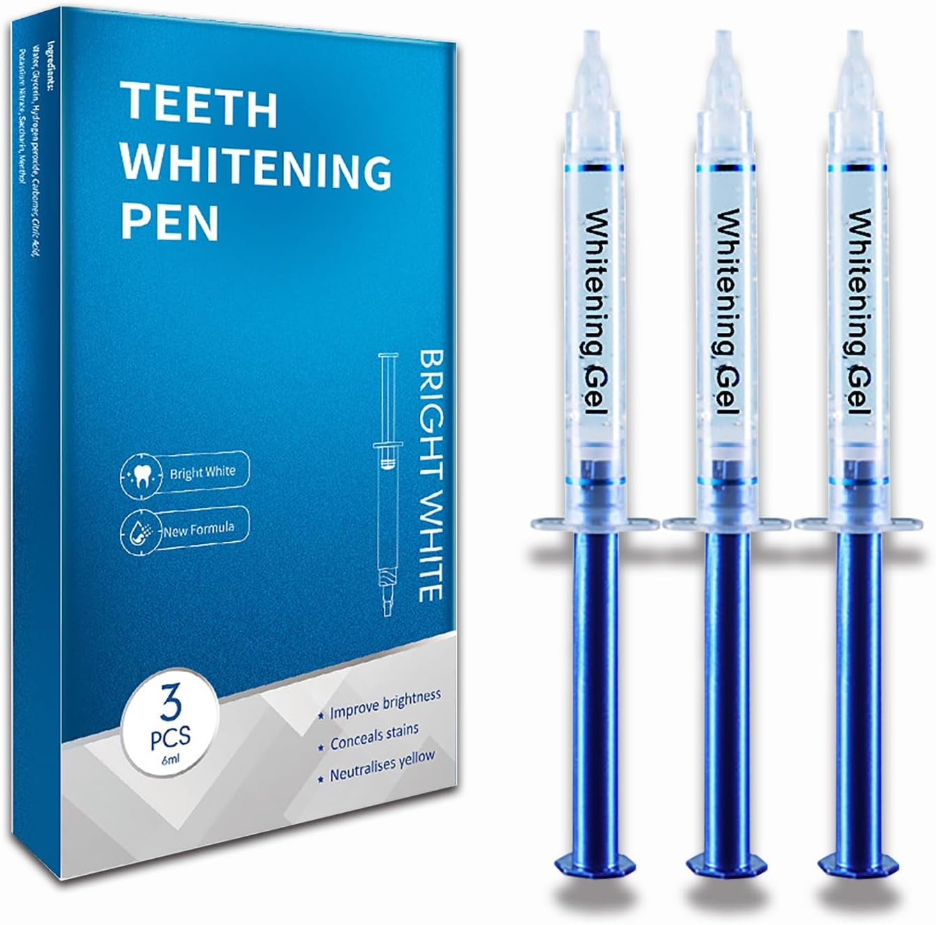 Teeth Whitening Gel Refill Kit Syringes (3 Pcs) - 35% Carbamide Peroxide Whitening Gel for Trays - No Sensitivity Teeth Whitening Gel -Teeth Whitening Kit Syringes for a Dazzling Smile