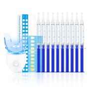 Teeth Whitening Kit with Blue Light Lamp, 6 Pcs Teeth Whitening Gel for Gentle Daily Smile Brightening