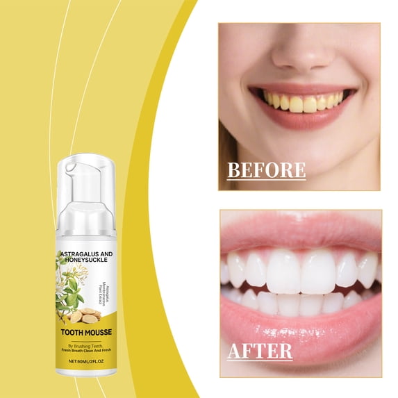 Teeth Whitening Mousse Foam,Teeth Whitening Toothpaste,Ultra-fine Mousse Foam Deeply Cleaning Gums,Oral Care-Toothpaste Replacement,Freshens Breath Supports Health Protects Tooth Enamel,60ml