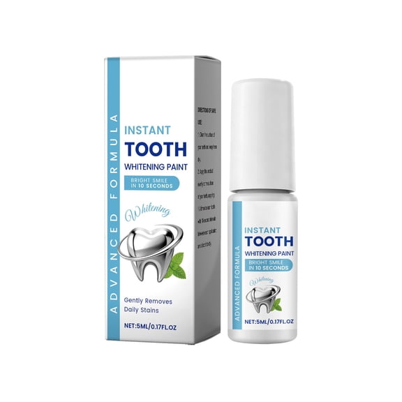 Teeth Whitening Paint-On Lacquer 5ml - Instant Stain Coverage for a Brighter Smile - Portable Cosmetic Enamel for Quick Touch-Ups