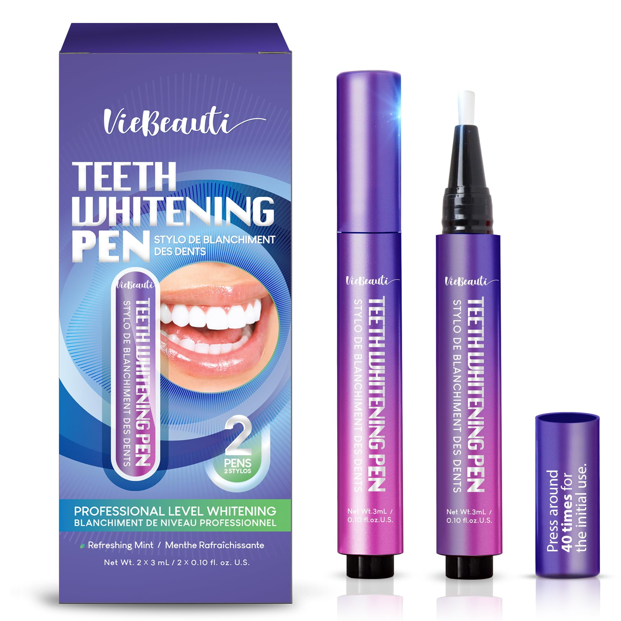 Teeth Whitening Pen Gel Kit Tooth Whitener with Carbamide Peroxide for Sensitive Teeth