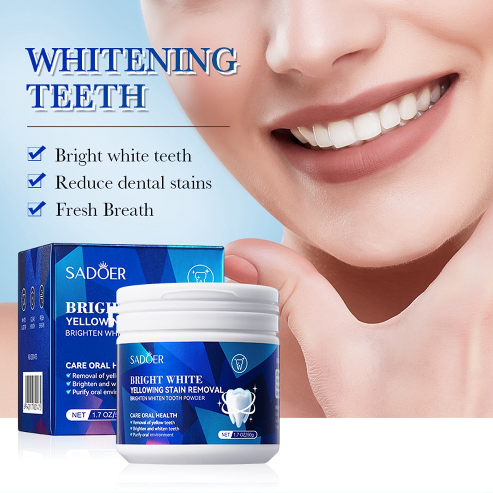 Teeth Whitening Powder, Natural Teeth Whitening, 1.76oz Bright Pearl ...