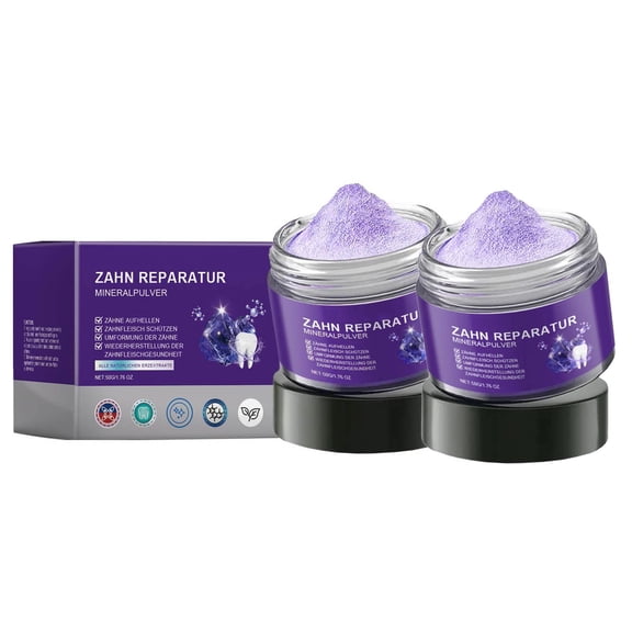 Teeth Whitening Powder, Teeth Restoration Mineral Powder - Natural Tooth Whitening Dental Oral Health Teethrestoration Purple Powder - Effective in Strengthening Teeth and Gums