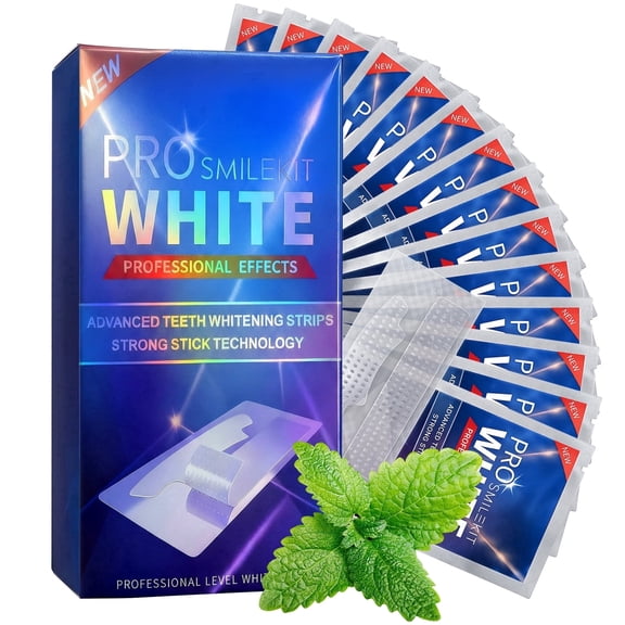 Teeth Whitening Strips, Brightening Stain Remover Kit with Strong Stick Tech, Refreshing Mint Flavor, 28 Count