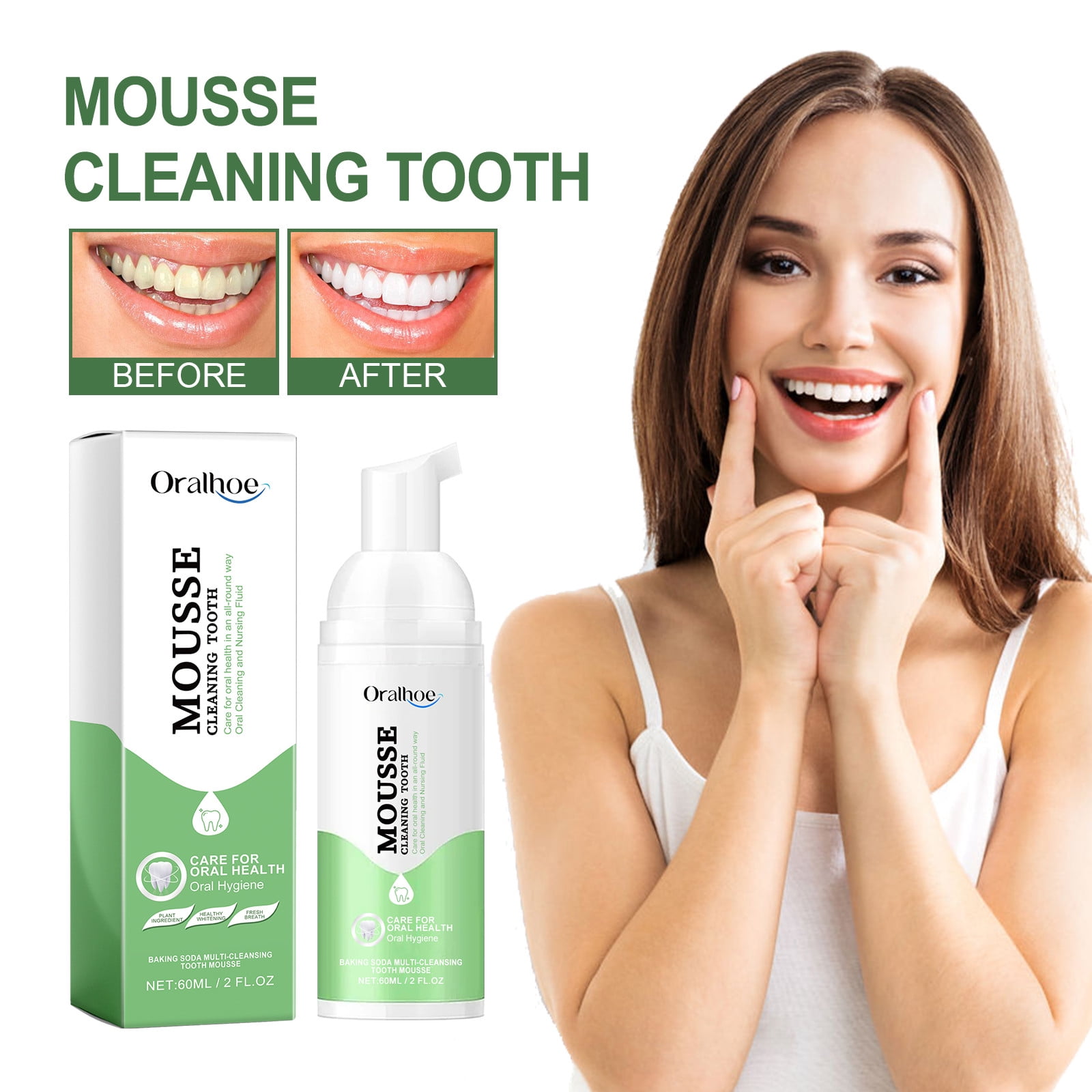 Teeth Whitening Toothpaste Teeth Whitening Mousse Teeth Whitening Toothpaste Foam,Natural