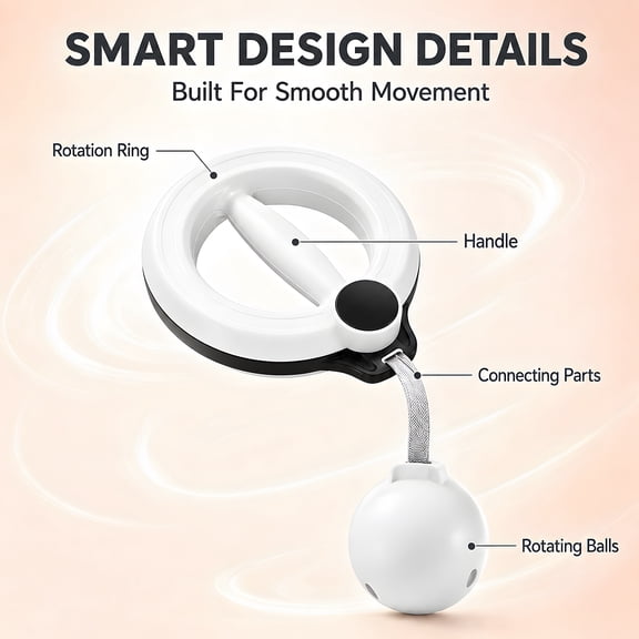 Teetheory 360° Arm Exercise Trainer, Upper Body Strength Training Equipment for Shoulders, Chest, Forearms & Wrists, Rotating Arm Workout Device for Home Gym, White/Pink