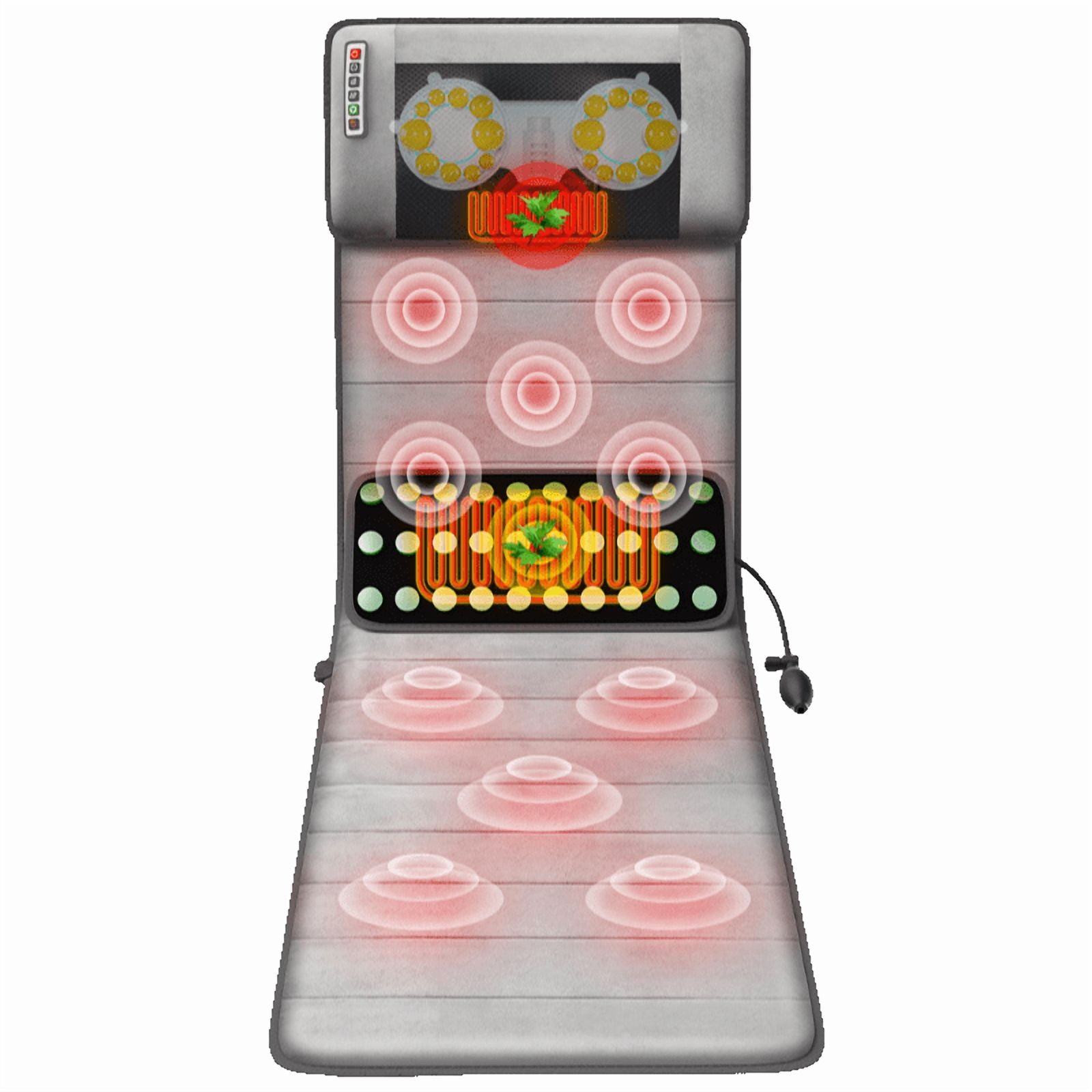 Teetheory Full Body Massage Mattress, Neck Kneading, Airbag Hot Compress Waist Massager, 10 Zones Vibration 12V Safety Voltage, Jade Massage Cushion