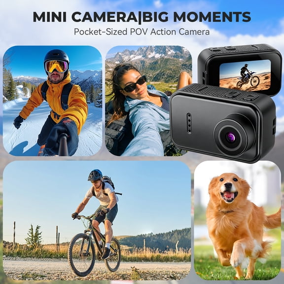 Teetheory Mini Thumb Camera, Wearable Portable Action Camera with 130 Wide-Angle Lens, Magnetic Clip-On Body Camera, USB-C Rechargeable Camera for Cycling, Hiking, Travel