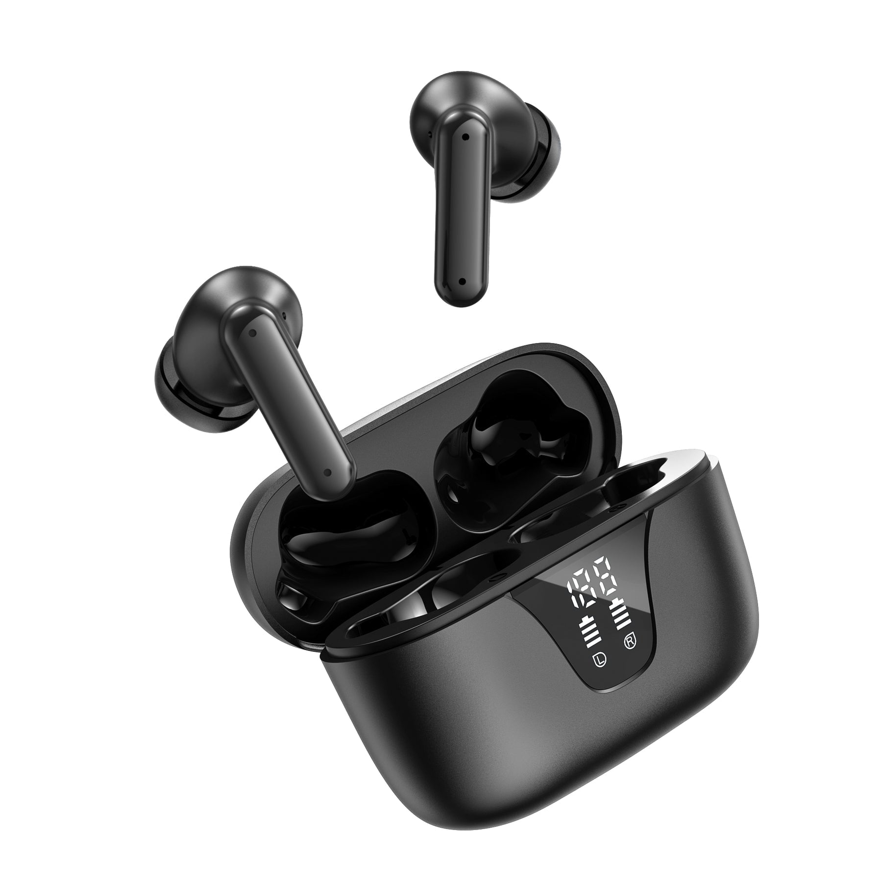 Teetheory Wireless Earbuds, Bluetooth 5.3 Headphones with 50H Playtime, LED Digital Display, HiFi Stereo Earphones with Touch Control for Calls, Sports