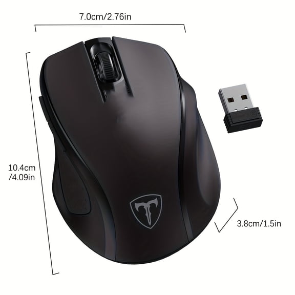 Teetheory Wireless Ergonomic Mouse with 16-Month Battery Life, 2.4G Optical Tracking, 33FT Range for Laptop/PC