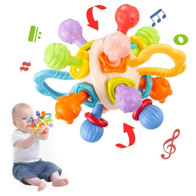 Teething Toys,Sensory Teething Teether Toys for Babies 06 Months,Baby