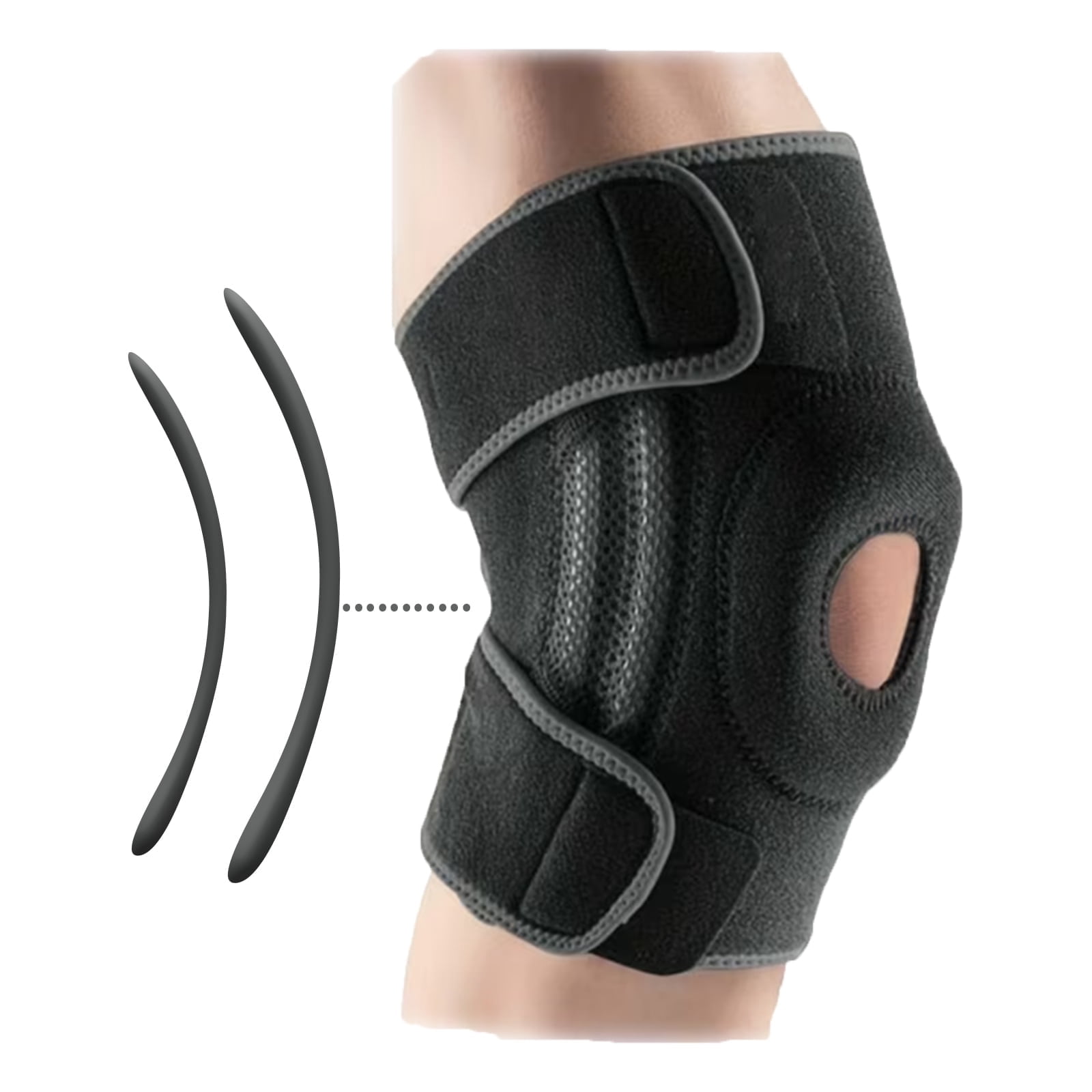 Teeuard 1pc Sport Knee Brace with Gel Pads, Adjustable, Anti-Slip，Injury Recovery Grey Medium