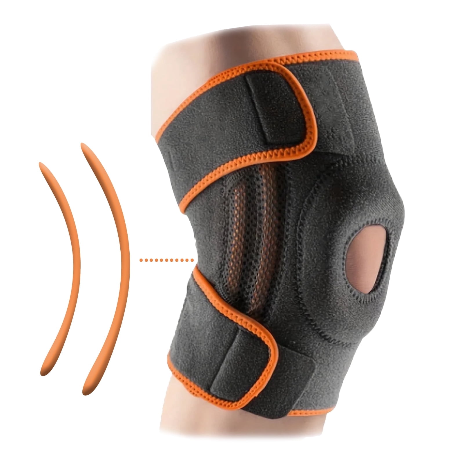 Teeuard 1pc Sport Knee Brace with Gel Pads, Adjustable, Anti-Slip，Injury Recovery- Orange Small