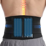 Teeuard Lower Back Support Belt, Back Braces for Lower Back Pain, Back Brace for Men Women-Black X-Large