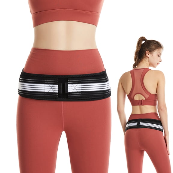 Teeuard Si Joint Belt, Sacroiliac Belt that Alleviate Sciatic, Pelvic, One Size, Black & White Adult