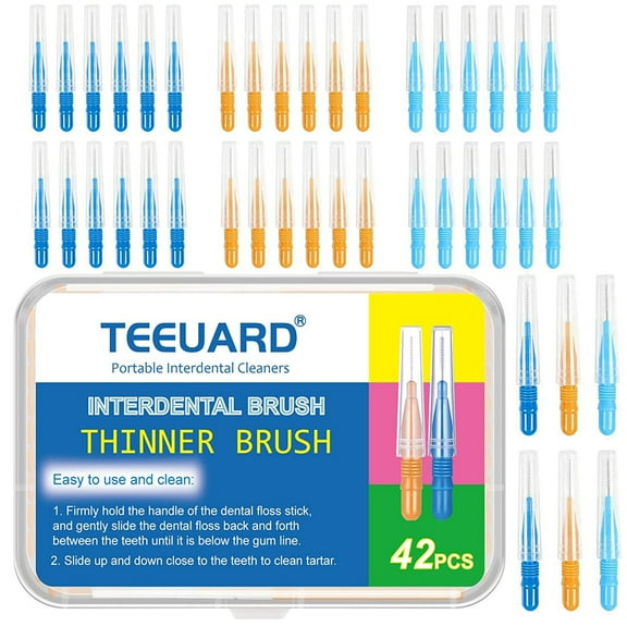 Teeuard Tooth Cleaners for Braces, Dental Brush, Orthodontic Brush Picks for Between Teeth, 42 Count