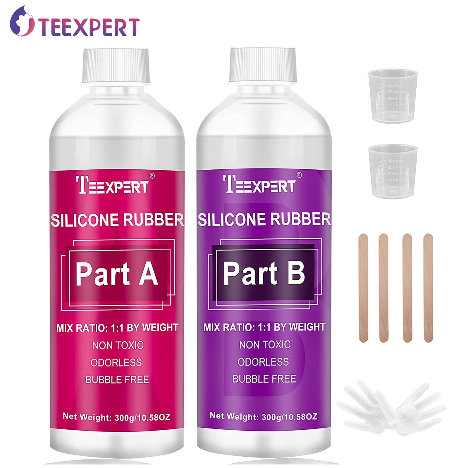 Teexpert Silicone Mold Maker, Liquid Translucent Silicone Rubber