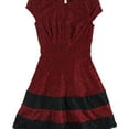 thumbnail image 1 of Teeze Me Womens Lace Fit & Flare Dress, Red, Juniors, 1/2, 1 of 2