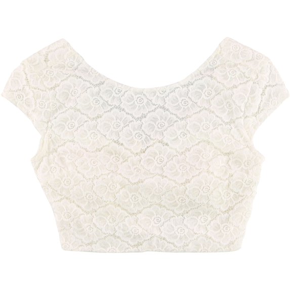 Teeze Me Womens Padded Pullover Blouse, White, Juniors, 3/4