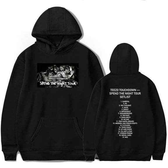 Teezo Touchdown Rapper Merch Merch for the Spend the Night Tour setlist Hoodie Unisex long sleeves Trendy Casual Streetwear