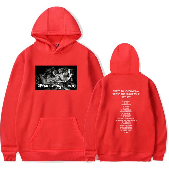 Teezo Touchdown Rapper Merch Merch for the Spend the Night Tour setlist Hoodie Unisex long sleeves Trendy Casual Streetwear