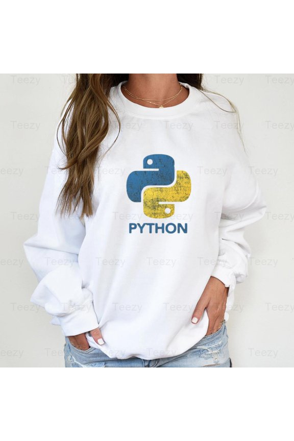 Retro Python Programmer Code Graphic Design Style Art Look, Vintage Inspired SweatShirt, for Unisex, up to size 5XL.