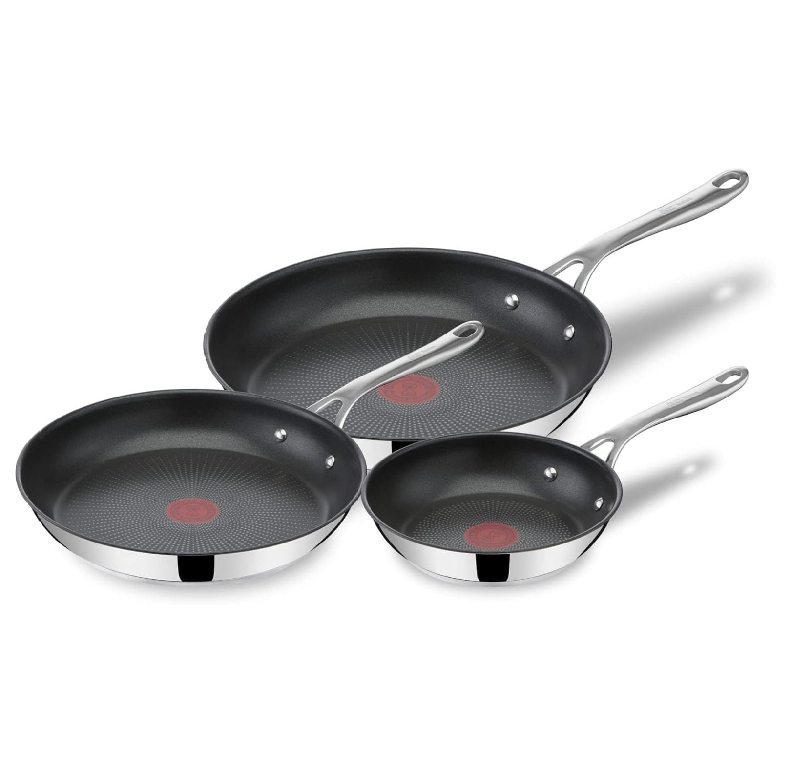 Tefal E304s344 Jamie Oliver Set X 3 Pan, 20-24-28 Cm, 18 10 Steel Set 