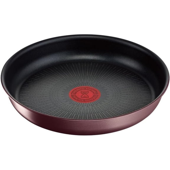 Tefal L38503 Frying Pan, Removable Handle, 8.7 inches (22 cm), Non-Stick, Notification Mark for Right Temperature IH Gas Fire Compatible with Ingenio Neo IH Maroon Brown Unlimited Frying Pan,