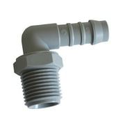 Tefen Fitting 1/4" ID x 3/8" NPT Male Threaded Elbow Hose Connector 10 Pack