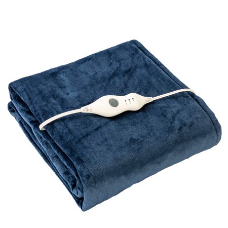 Tefici Electric Heated Blanket Twin,Super Cozy Soft Flannel 62" x 84" Heated Twin Size with 3 Fast Heating Levels & 8 Hours Auto Off,Machine Washable,ETL&FCC Certification,Home Office Use,Blue