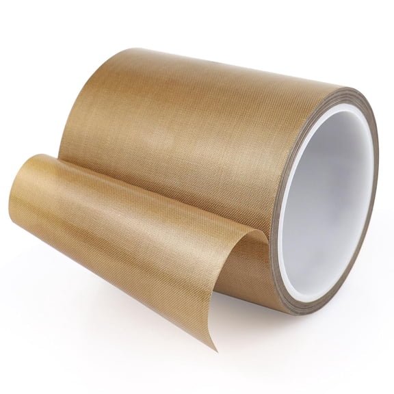 Teflon Glass Cloth Tape, (4-inch x 33 Feet 0.18mm) High Temperature PTFE Coated Fiberglass Adhesive Tape for Vacuum Sealer Machine, Hand Impulse Sealers Insulation