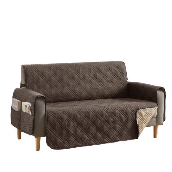 Teflon Newfield Reversible Sofa Cover, Chocolate Tan
