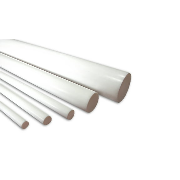 Teflon Round ROD kit, 12 inch lengths: Multiple Diameters - 1/8", 3/16", 1/4", 5/16", 3/8" included in this kit.