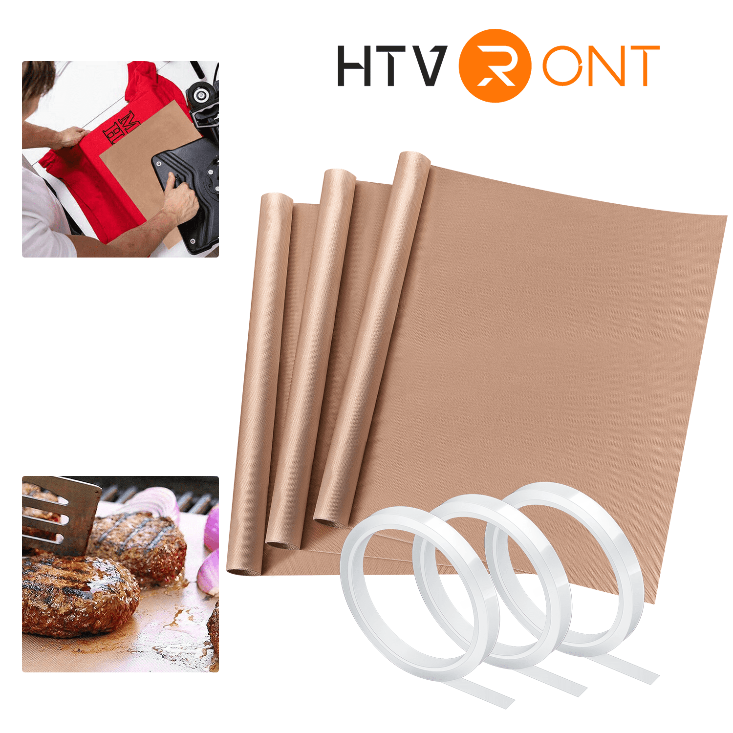 YTFGGY 10 Pack PTFE Teflon Sheet for Heat Press Transfer Sheets and Heat Tape Sublimation Heat Resistant High Temp Thermal Tape Non STI