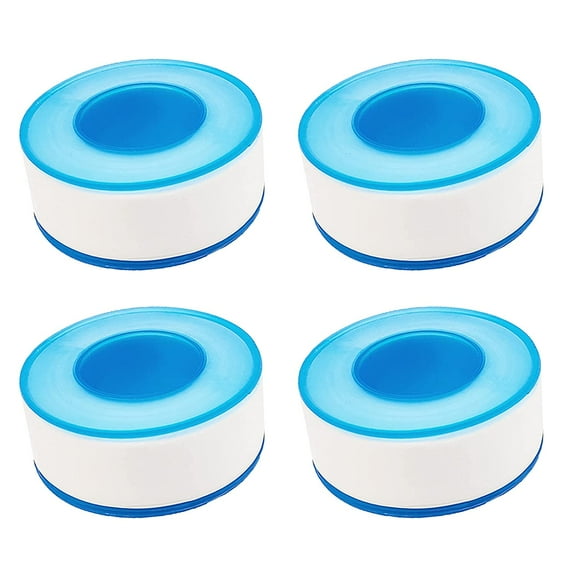 Teflon Tape,Plumbers Tape,Plumbing Tape,PTFE Tape,Thread Tape,Plumber Tape for Shower Head,Pipe Sealing,Thread Seal,White (1/2 in 4 Rolls) White