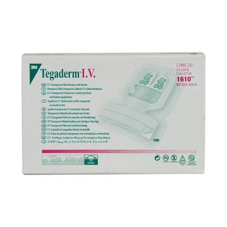 Tegaderm 1610 IV Transparent Film Dressing with Border, Box of 100