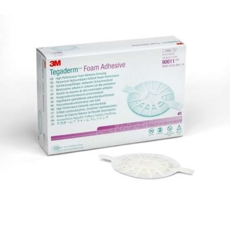 Tegaderm 90611 Foam Dressing 4 X 4-1/2 Inch Oval Adhesive with Border Sterile. Box of 10