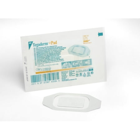 Tegaderm Transparent Film Dressing with Pad Rectangle 2 X 2-3/4 Inch Frame Style Delivery Without Label Sterile, 3582 - Case of 200