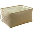 thumbnail image 1 of Tegance Extra Large Storage Baskets for Shelves, Trunk Organizer, Clothes Toys Bin, 16 x 12 x 8 Inches, Rectangular Canvas Fabric Collapsible Shelf Box with Handles, Beige, 1 of 12