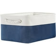 thumbnail image 1 of TESPERT Large Storage Baskets - Collapsible EVA Organizer Bins with Handles for Shelves, Nursery, Office (13.8x9.8x6.7") - Space Saving & Multi-Purpose, White & Blue, 1 of 9