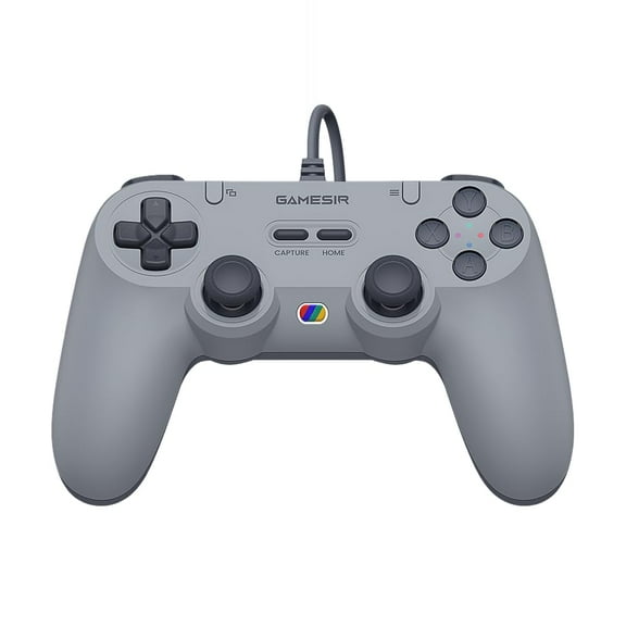 Tegenaria Lite Wired Controller for PC , 1000Hz Polling Rate, Hall Effect Joysticks and 2 Remappable Buttons, Dual Vibration Turbo, Gaming Steam/Android/iOS/ ( Grey)