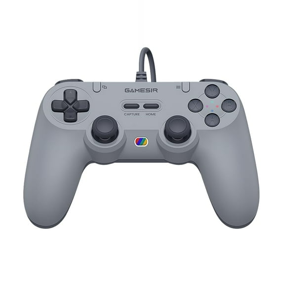 Tegenaria Lite Wired Controller for PC , Wired 1000Hz Polling Rate, Hall Effect Joysticks and 2 Remappable Buttons, Dual Vibration , Turbo, PC Gaming Controller for Steam/Android/iOS/Switch ( Grey)